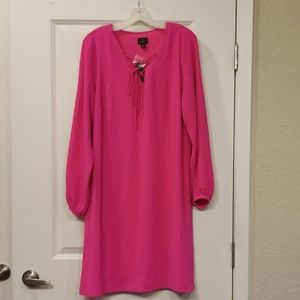 Long Sleeved Pink Dress
